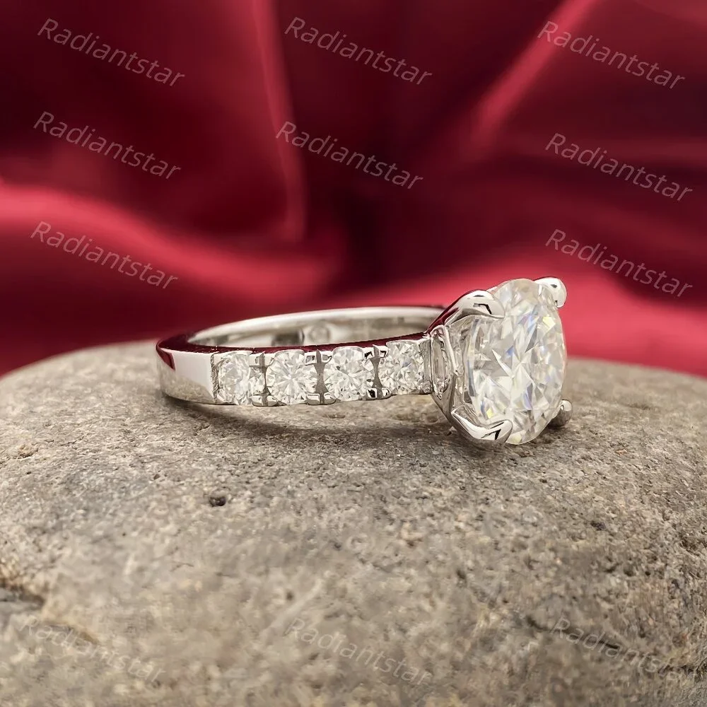 NEW Certified 4.3 ct. t.w. Moissanite 4 Prong Ring
